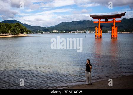 Miyajima Island vor der Küste von Hiroshima in Japan. Stockfoto