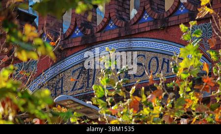 Art-Deco-Details des G. A. Zink & Sons Building 56 Oxford Street, Sydney Stockfoto