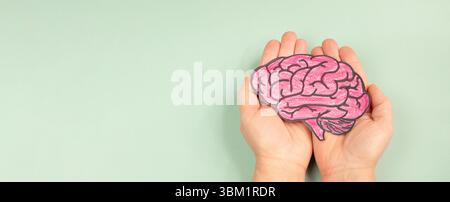 Epilepsie, alzheimer, Migräne Kopfschmerz Anfall, Gehirn infiziert mit borna Virus, Geist mit Burnout und Stress, Krebs Tumor Stockfoto