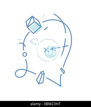 Abbildung von linearen geometrischen Formen. Vektor. Abstrakte Komposition. Bilder für den Hintergrund. Ein einfaches Muster. Hintergrund für Konstruktionsprojekte. Stock Vektor