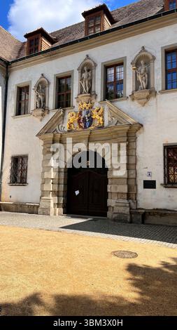 Altes Schloss im Muskau Park, Deutschland, Renaissance-Architektur Stockfoto