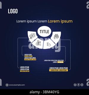 Design des Flussdiagramms zur Analyse von Social-Media-Bannern Stock Vektor