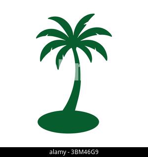 Grüner Palmenbaum Silhouettenvektor Isoliert Stock Vektor