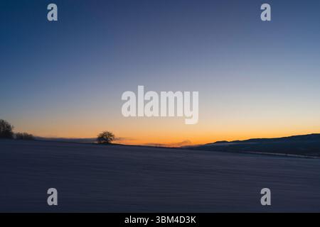 Vormittagszeit der ländlichen Toten, Norwegen, im Winter. Stockfoto