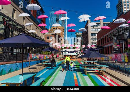 Helmcken Plaza in Yaletown in Vancouver, Kanada Stockfoto