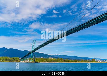Lions Gate Bridge, eine Hängebrücke, die Vancouver und North Vancouver in Kanada verbindet Stockfoto