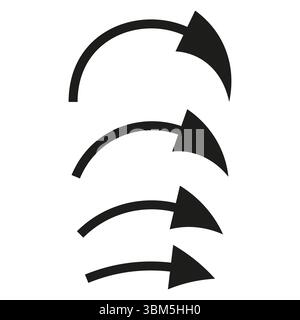 Gekrümmte Pfeilsymbole. Symbol für Rückrichtung. Prozess wiederholen Vektor. Aktionsgrafik rückgängig machen. Stock Vektor