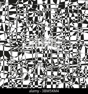 Chaotisches Pixelrauschen. Abstraktes Grunge-Muster. Verzerrter Störungshintergrund. Digitale Vektortextur. Stock Vektor