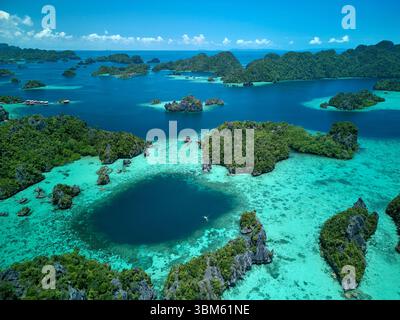 Innere Inselgruppe, Misool, Raja Ampat, Indonesien - Luftfahrt Stockfoto
