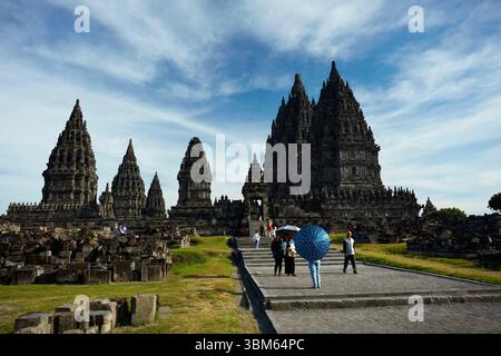 Prambanan Hindu Tempel (erbaut 9. Jahrhundert) in der Nähe von Yogyakarta, Java, Indonesien Stockfoto