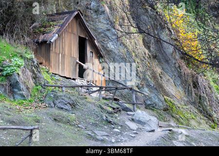 Alte chinesische Goldgräberhäuser, Arrowtown, Central Otago, Südinsel, Neuseeland Stockfoto
