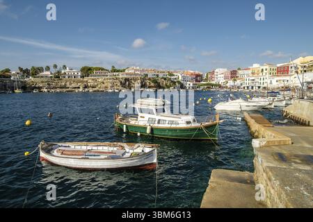 Naturhafen Cales Fonts, es Castell, Hafen von Mahon, Menorca, balearen, Spanien, Europa Stockfoto