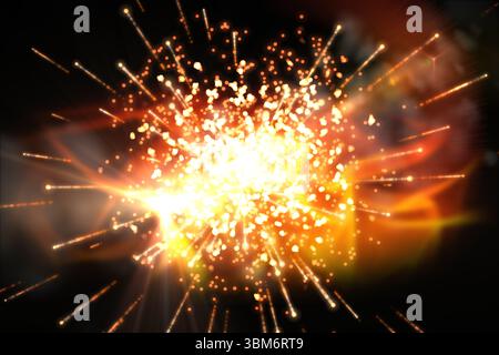 Hellen Feuerwerk Design auf schwarz Stockfoto