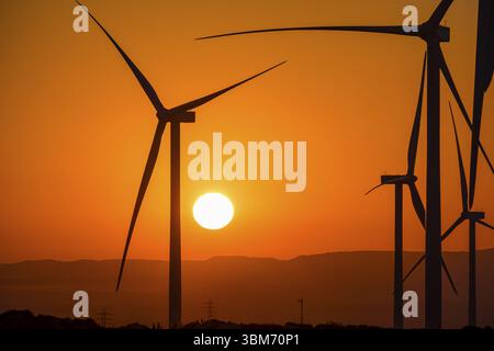 Windpark La Muela, Saragossa, Aragonien, Spanien, Europa Stockfoto