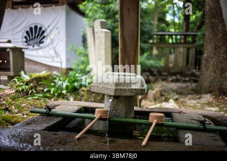 Wandern zwischen Kurama und Kibune im Norden von Kyoto, Japan. Stockfoto