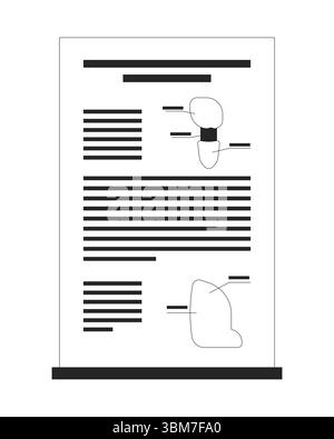 Poster-Präsentation mit Diagrammen und Textblöcken 2D-Linienobjekten Stock Vektor