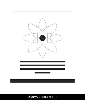 Wissenschafts-Poster auf Holzständer mit atomarem 2D-Linienobjekt Stock Vektor