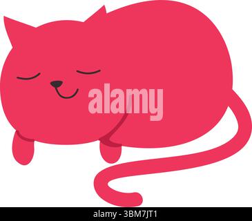 Niedliche Katze schlafende Vektorsymbol isoliert auf weiß Stock Vektor