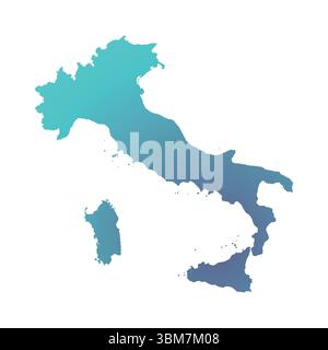 Karte von Italien, Schildersilhouette. Weltkarte Globe. Vektorillustration isoliert auf weißem Hintergrund. Europäischer Kontinent Stock Vektor