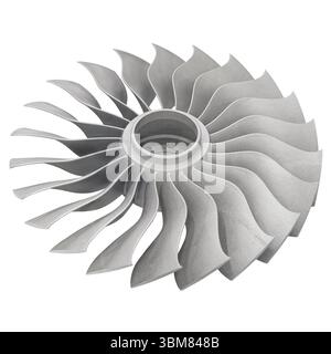 Allgemeines Turbofan-Motorrad, Modell, isoliert auf weißem Hintergrund Stockfoto