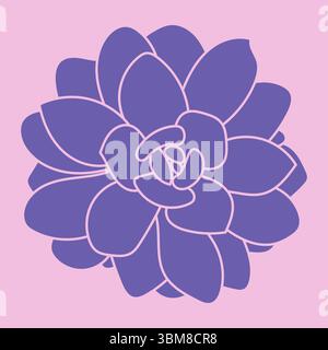 Silhouette des Sukkulenten. Skizze der Wüstenblume. Zeichenanlage für Umrisse. Saftiger Doodle-Stil. Muster-Logo. Stock Vektor