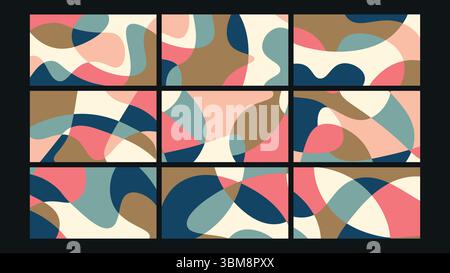 Verspieltes Party-Party-Hintergrund-Set Stock Vektor