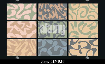 Verspielter Space Cartoon Hintergrund Set Stock Vektor