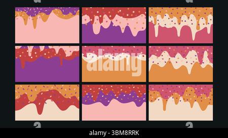 Space Adventure Cartoon Hintergrund Set Stock Vektor