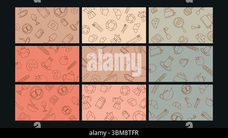 Hintergrund für Kaffee und Frühstück Stock Vektor