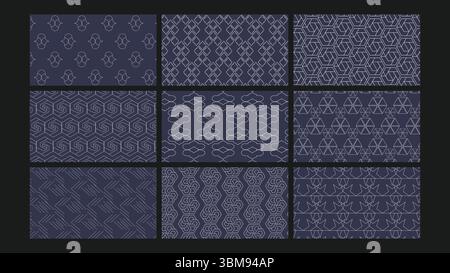 Marineblauer Hintergrund für geometrische Linien Stock Vektor