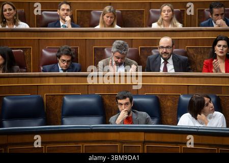 Madrid, Spanien. Juni 2025. Überblick über einen Teil der Plenartagung des Kongresses der Abgeordneten während der parlamentarischen Aufsichtssitzung der Regierung. Quelle: D. Canales Carvajal/Alamy Live News Stockfoto