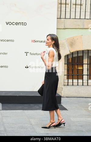 Madrid, Madrid, Spanien. Juni 2025. Königin Letizia von Spanien nimmt am 25. Juni 2025 an der Real Academia de Bellas Artes de San Fernando in Madrid Teil (Foto: © Jack Abuin/ZUMA Press Wire). Nicht für kommerzielle ZWECKE! Stockfoto