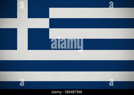 Die griechische Flagge zeigt flache Kunst mit neun blauen weißen Streifen und weißem Kreuz, transparentem Hintergrund Stockfoto