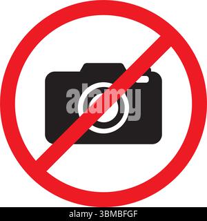 Keine Kamera, kein Foto-Schild, rotes Verbot - Vektor Stock Vektor