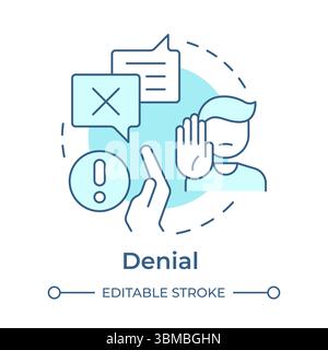 Symbol für „Denial soft Blue“ (weiches blaues Konzept Stock Vektor