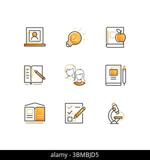 Bildung - modernes Design style Icons einstellen Stock Vektor