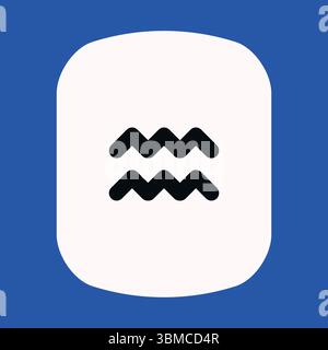 Zodiac-Horoskop. Aquarius Astrologisches Symbol. Stilisiertes Sternzeichen esoterisch. Einfache Darstellung des Linienvektors Stock Vektor