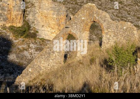 Aquädukt der Burg Berlanga de Duero, 16. Jahrhundert. Soria, autonome Gemeinschaft von Castilla y Leon, Spanien, Europa Stockfoto
