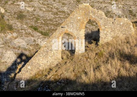 Aquädukt der Burg Berlanga de Duero, 16. Jahrhundert. Soria, autonome Gemeinschaft von Castilla y Leon, Spanien, Europa Stockfoto