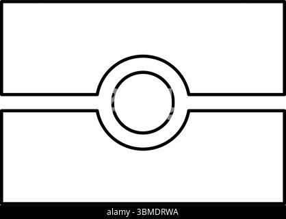 Biometrisches Passsymbol internationale Kontur Umrisslinie Symbol schwarze Farbe Vektor Illustration Bild dünn flach Stil einfach Stock Vektor