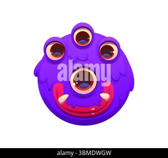 Seltsame Monster Charakter Zeichentrick Schriftart Buchstabe O. seltsames Fantasy Vogelscheuche Schriftzeichen Element, gruselige Horror Monster Charakter Charakter Vektor Schriftzeichen. Verrückter Bugaboo, englisches Alphabet-Symbol Stock Vektor