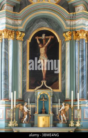 Kirchen im Rhein-Kreis-Neuss, St. Andreas in Neuss-Norf, Altar mit Tabernakel Stockfoto