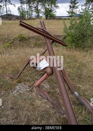 Weg der Hoffnung an der Gedenkstätte Point Alpha zwischen Geisa in Thüringen und Rasdorf in Hessen, der ehemaligen innerdeutschen Grenze. Das Kunstprojekt der Stockfoto