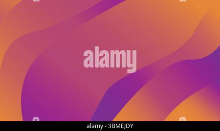 Abstrakter verlaufender Hintergrund mit violetten und orangen welligen Formen Stock Vektor