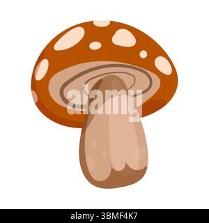 Set von niedlichen Herbst-Vektor-Illustrationen - Pilze, Fliegenpilz, Blätter. Handgezeichnete Pflanzen. Flache Vektorgrafiken. Stock Vektor