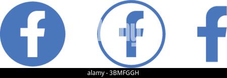 Facebook-Logo in verschiedenen Versionen, Facebook-Vektorlogo Stock Vektor