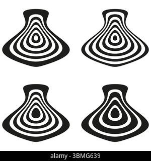 Dreieck-Formmuster. Geometrische Pyramidenformen. Schwarze Winkelelemente. Vektorspitzenkonstruktionen Stock Vektor