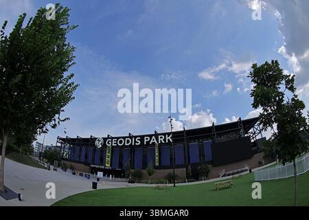 Nashville, USA, 26. Juni 2025. Allgemeine Ansicht Geodis Park Stadium vor dem Spiel zwischen Al-Hilal und CF Pachuca, für die 3. Runde der Gruppe H für die FIFA Club-Weltmeisterschaft 2025, im Geodis Park Stadium in Nashville, USA, am 26. Juni 2025. Foto: Heuler Andrey/DiaEsportivo/Alamy Live News Stockfoto