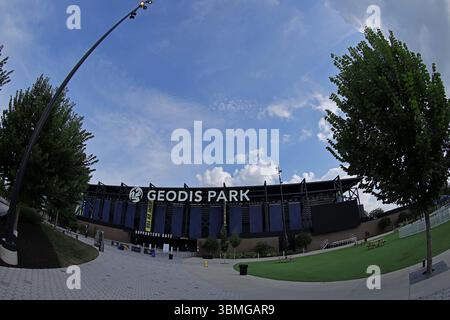 Nashville, USA, 26. Juni 2025. Allgemeine Ansicht Geodis Park Stadium vor dem Spiel zwischen Al-Hilal und CF Pachuca, für die 3. Runde der Gruppe H für die FIFA Club-Weltmeisterschaft 2025, im Geodis Park Stadium in Nashville, USA, am 26. Juni 2025. Foto: Heuler Andrey/DiaEsportivo/Alamy Live News Stockfoto