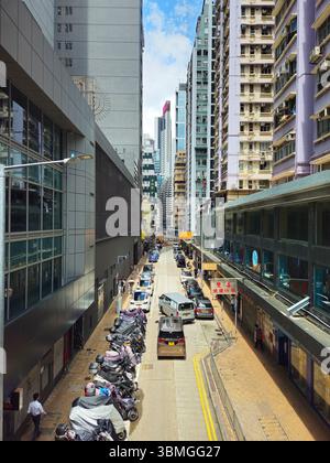 Wan Chai Narrow Street View, Hongkong Stockfoto